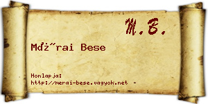 Mérai Bese névjegykártya